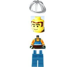 LEGO Bouw Worker met Wit Helm minifiguur