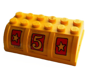 LEGO Container 4 x 6 Lid  with "5" and Stars Sticker (4238)