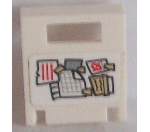 LEGO Container Box 2 x 2 x 2 Tür mit Slot mit Sticky Notes Muster Aufkleber (4346)