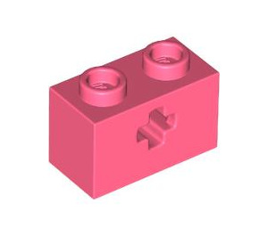 LEGO Coral Brick 1 x 2 with Axle Hole ('+' Opening and Bottom Tube) (31493 / 32064)