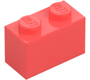 LEGO Coral Brick 1 x 2 with Bottom Tube (3004 / 93792)