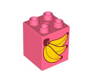 LEGO Coral Duplo Brick 2 x 2 x 2 with Bananas (31110 / 105427)