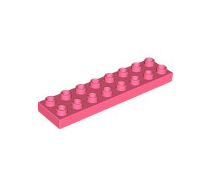 LEGO Coral Duplo Plate 2 x 8 (44524)