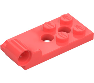 LEGO Coral Hinge Plate Bottom 2 x 4 with 4 Studs and 2 Pin Holes (43056)