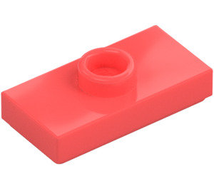 LEGO Coral Plate 1 x 2 with 1 Stud (with Groove and Bottom Stud Holder) (15573 / 78823)