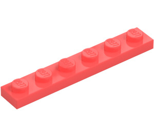 LEGO Koraalkleurig Plaat 1 x 6 (3666)