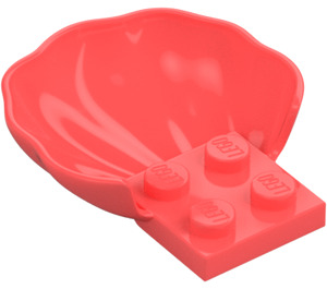 LEGO Coral Plate 2 x 2 with Half Shell (18970)