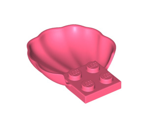 LEGO Coral Plate 2 x 2 with Half Shell (18970)