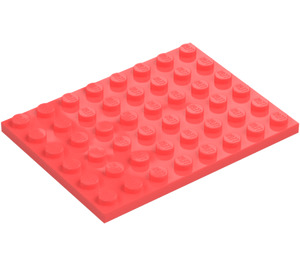 LEGO Koraalkleurig Plaat 6 x 8 (3036)