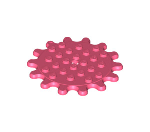 LEGO Coral Plate Round 6 x 6 with 14 Gear Teeth (35446)