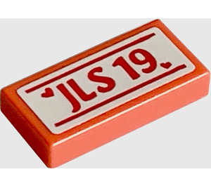 LEGO corail Tuile 1 x 2 avec JLS 19 Autocollant avec rainure (3069)
