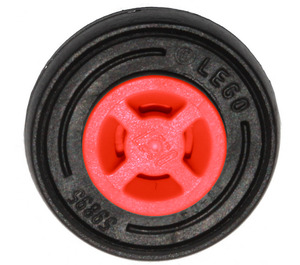 LEGO Coral Wheel Rim Ø8 x 6.4 with Side Notch with Tire 14mm D. x 4mm
