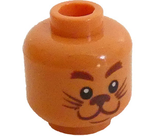 LEGO Cowardly Lion Minifigure Head (Recessed Solid Stud) (3626 / 49545)