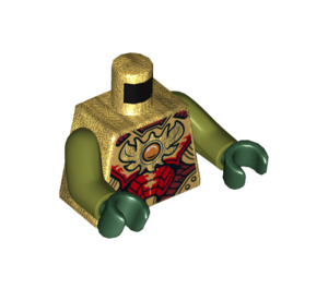 LEGO Cragger Minifig Torso with Olive Green Arms and Dark Green Hands (973 / 76382)