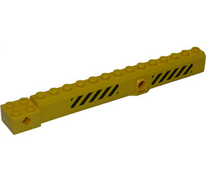 LEGO Kran Arm Außen mit Pegholes mit Schwarz und Gelb Danger Streifen (Both Sides) Aufkleber (57779)
