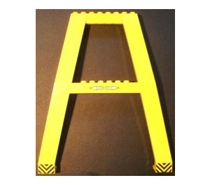 LEGO Grue Support - Double avec Blanc La gauche et Droite Arrow et Jaune et Noir Chevron s Autocollant (Tenons sur croisillon) (2635)