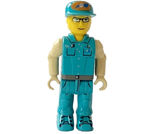 LEGO Crewmember s Tmavě tyrkysová Kombinézy Minifigurka