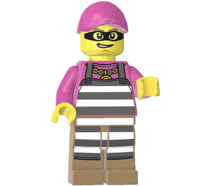 LEGO Rikollinen jossa Dark Vaaleanpunainen Minihahmo