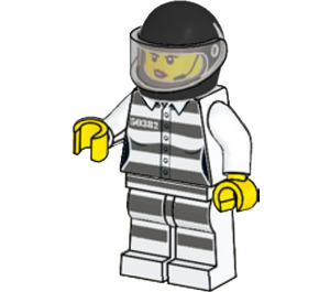 LEGO Criminal mit Helm Minifigur