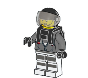 LEGO Verbrecher mit Jacke und Helm Minifigur