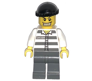 LEGO Criminal with Striped Prison Shirt and Black Knitted Cap Minifigure