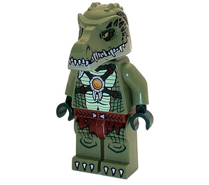 LEGO Krokodil Tribe Warrior met Tan Lower Jaw minifiguur