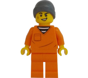 LEGO Bedragare med Beanie Hatt i Prison Kostym Minifigur