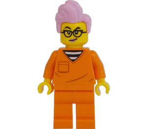 LEGO Gauner mit Rosa Haar mit Orange Prison Anzug Minifigur