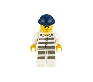 LEGO Crook with Prison Outfit and Dark Blue Cap Minifigure