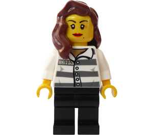 LEGO Criminal con Prison Camisa y Marrón Pelo largo Minifigura