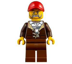 LEGO Crook with Prison Shirt under Brown Jacket Minifigure