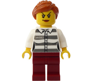 LEGO Crook with Prison Uniform Minifigure