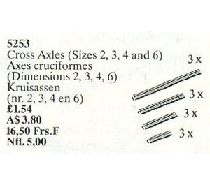 LEGO Cross Axles Sizes 2, 3, 4 and 6 Set 5253