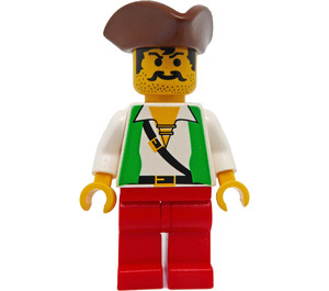 LEGO Kříž Bone Clipper Buccaneer s Zelená Vesta Minifigurka