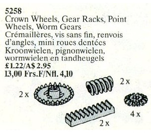 LEGO Krone Räder, Ausrüstung Racks, Punkt Räder, Worm Gears 5258