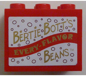 LEGO Kast 2 x 3 x 2 met "BERTIE BOTT'S EVERY-FLAVOR BEANS" Sticker met volle noppen (92410)
