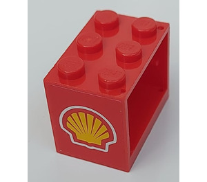 LEGO Schrank 2 x 3 x 2 mit Shell Logo Aufkleber mit festen Bolzen (92410)
