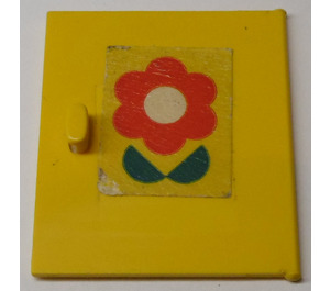 LEGO Cupboard Door 4 x 4 Homemaker with Red Flower (Left) Sticker