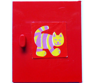 LEGO Cupboard Door 4 x 4 Homemaker with Striped Cat Sticker