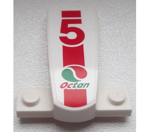LEGO Incurvé De Affronter Fin et Base 4 x 4 x 1.3 avec "5" et Octan logo Autocollant (93589)