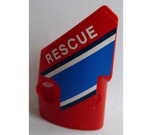 LEGO Gebogen Paneel 1 Links met "Rescue" Sticker (87080)