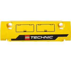 LEGO Curved Panel 11 x 3 with 2 Pin Holes with LEGO TECHNIC logo and hatches - Left Sticker (62531)