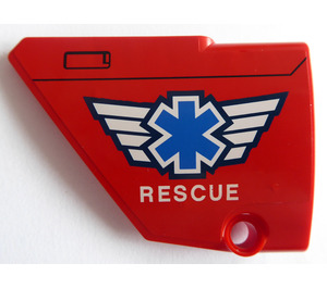LEGO Curved Panel 13 Left with Rescue Logo Sticker (64394)