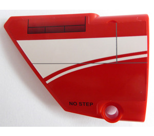 LEGO Curved Panel 13 Left with White stripes and 'NO STEP' Sticker (64394)