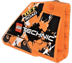 LEGO Gebogen Panel 14 Recht mit 'LEGO TECHNIC', 'OFF ROAD' Aufkleber (64680)