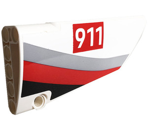 LEGO Curved Panel 18 Right with 911 Sticker (64682)