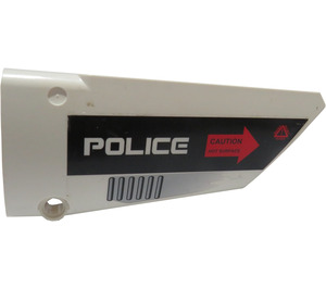 LEGO Curved Panel 18 Right with 'POLICE' and 'CAUTION HOT SURFACE' Sticker (64682)