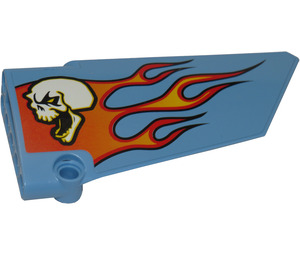LEGO Curved Panel 18 Right with Skull and Flames Sticker (64682)