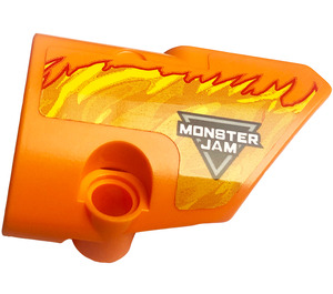 LEGO Gebogen Paneel 2 Rechts met Flames, logo 'MONSTER JAM' Sticker (87086)