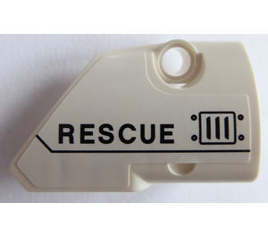 LEGO Curved Panel 2 Right with 'RESCUE' Sticker (87086)